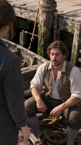 Two characters talking on the dock